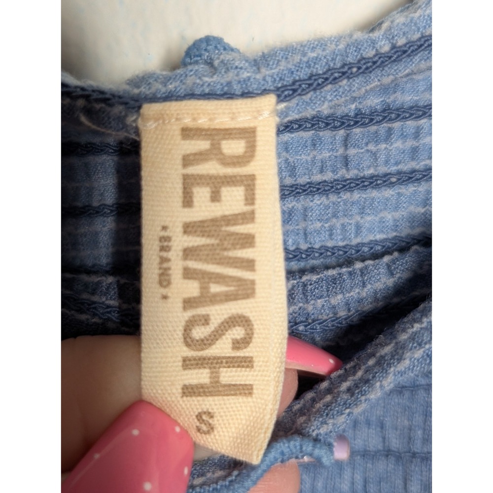 Rewash Totally Tie Dye Smocked Ruffle-Trimmed Shirt Blue Size Small ‎ NEW - Picture 4 of 5